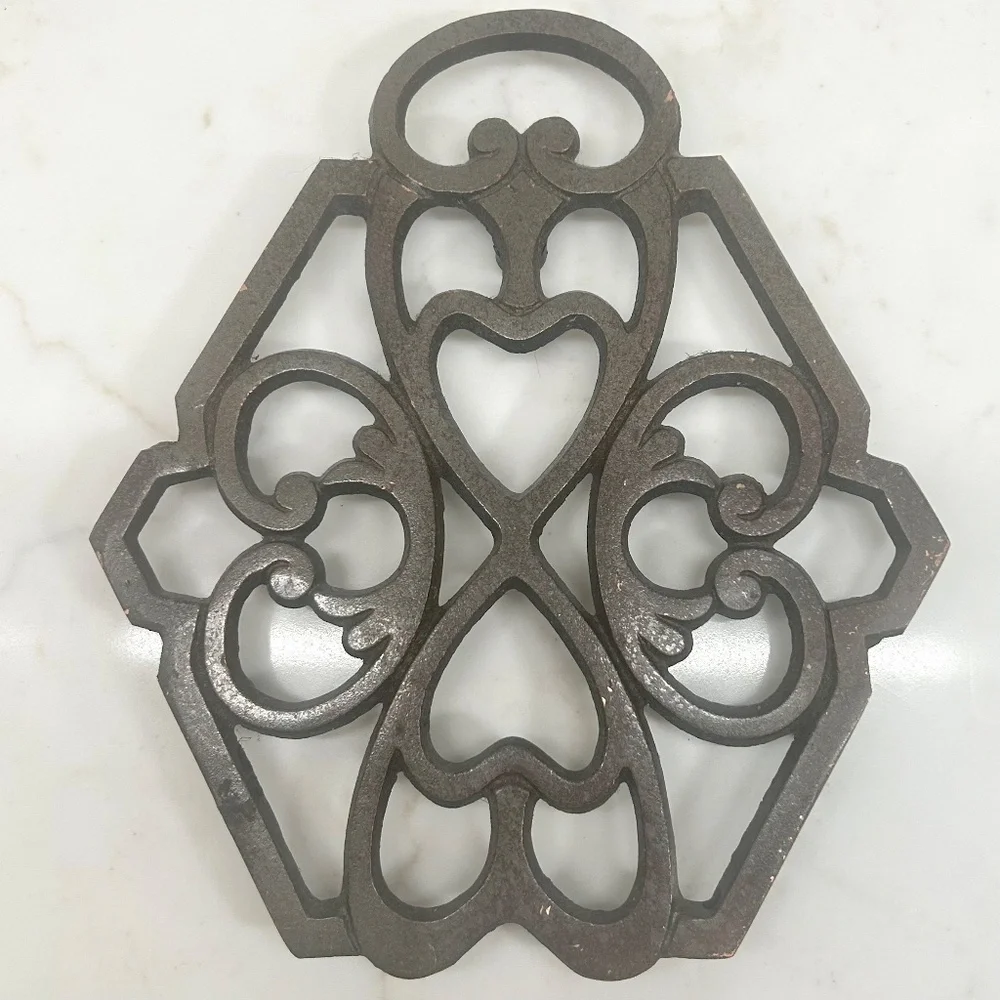 Set of 3 Pampered Chef Cast Iron Trivets - Round Up From the Heart Collection